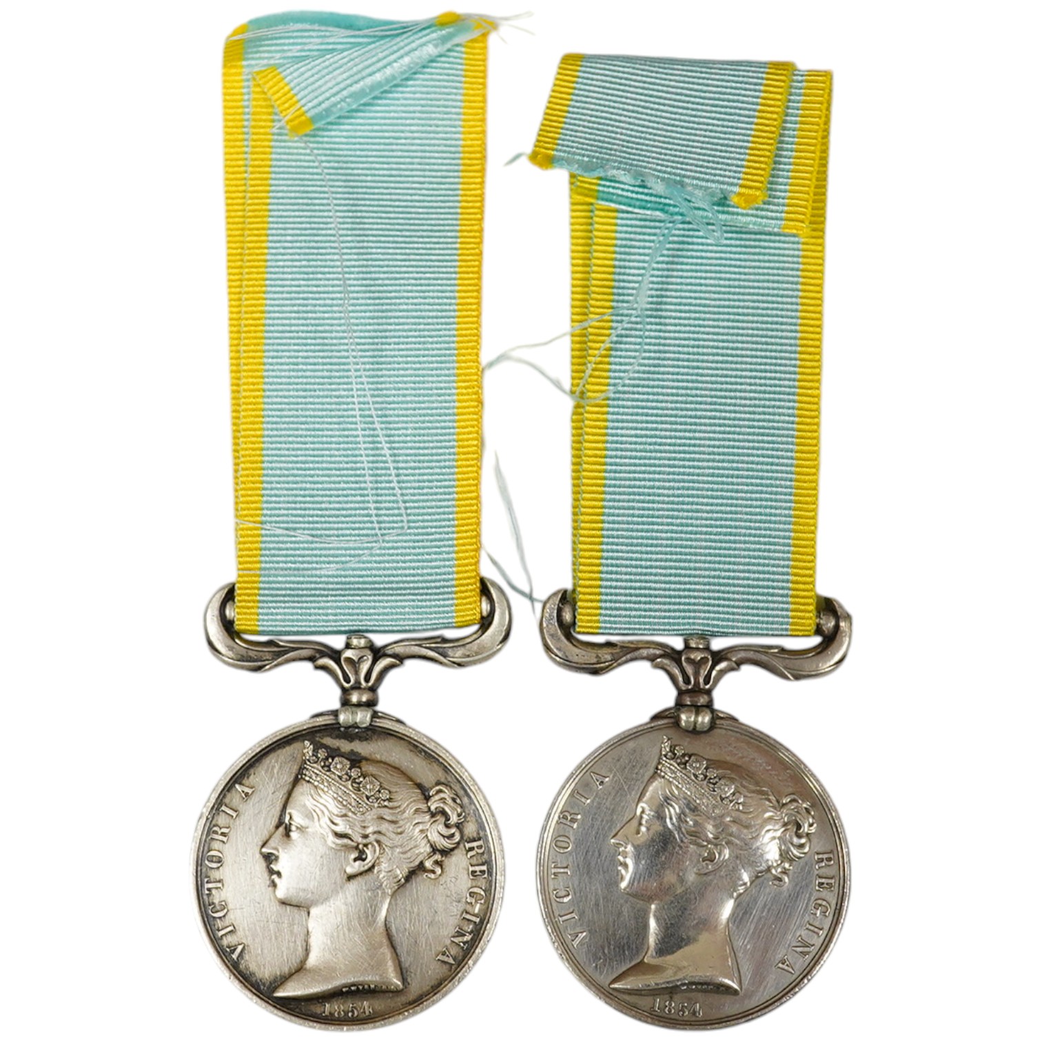 Two Crimea Medals 1854, each unnamed as issued.